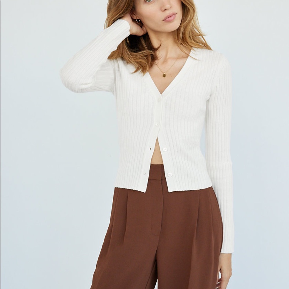 Aritzia Wilfred Manila Cardigan in Oak White, Size XS